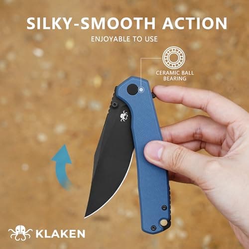 KLAKEN Pocket Knife, Swedish 14C28N Blade Pocket Folding Knife, G10 Handle Folding Pocket Knife for Camping, Hiking, Survival, Outdoor, EDC Clip Knives - Thumbnail 6