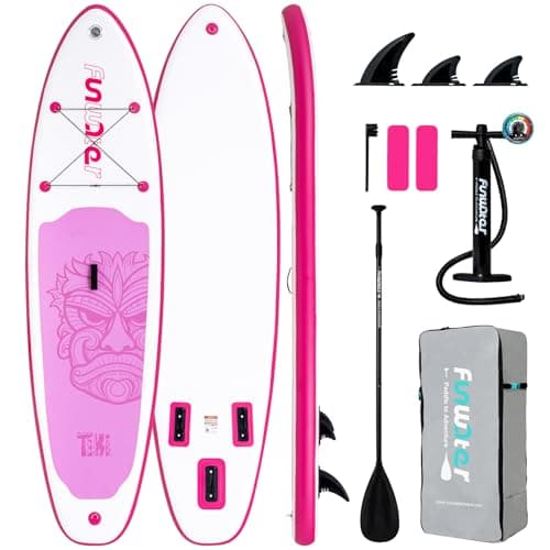 FunWater 10'6×33"×6" Inflatable Stand Up Paddle Board with Premium SUP Paddleboard Accessories,Adults & Youth for All Skill Levels, Included with Board, Paddle, Pump, Three Fins, Backpack - Image 1