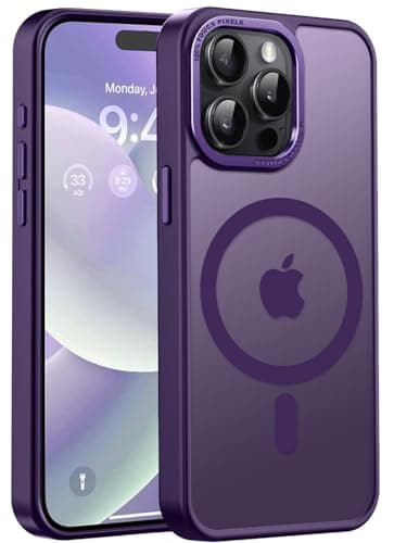 Newfuture Upgraded Magnetic for iPhone 15 Pro Max Case [Compatible with Magsafe] [Mil-Grade Protection], Pocket-Friendly, Slim Translucent Phone Case Cover for iPhone 15 Pro Max 6.7", Deep Purple