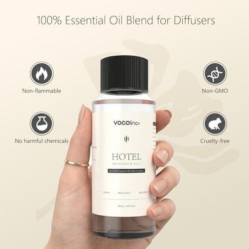 VOCOlinc Hotel Collection Diffuser Oil - White Tea - Inspired by Luxury Five Star Hotel Lobby Scent Oil for Waterless Oil Diffusers, Luxurious Scents of White Tea, Rose, and Sandalwood (4.06 OZ) - Thumbnail 4