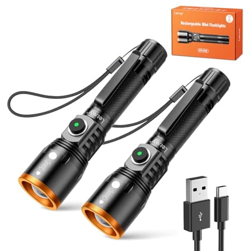 LETMY Small Rechargeable Flashlights Powerful, Zoomable Mini Flashlights High Lumens with Clip, 3 Modes&Memory Function LED Tactical Flashlight, Pocket EDC Flash Lights for Home Camping Emergency Gift - Image 1