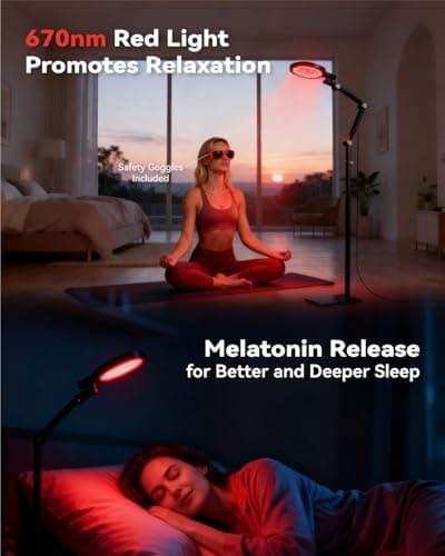 Sun Lamp 12000 Lux Full Spectrum Daylight Therapy Floor Lamp with 670nm Red Light Therapy and Monitor Mount 6-in-1 Modes 9 Color Temperatures 10 Brightness Magnetic Remote 43-68.5 Adjustable UV-Free - Thumbnail 2