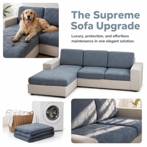 UWWGKK Modular Sofa Cover Sectional Couch Slipcovers for Dogs Pet Friendly | High Elastic Jacquard Cushion Protector, Machine Washable Living Room Furniture Cover (Sofa Backrest 1-Piece) - Thumbnail 5