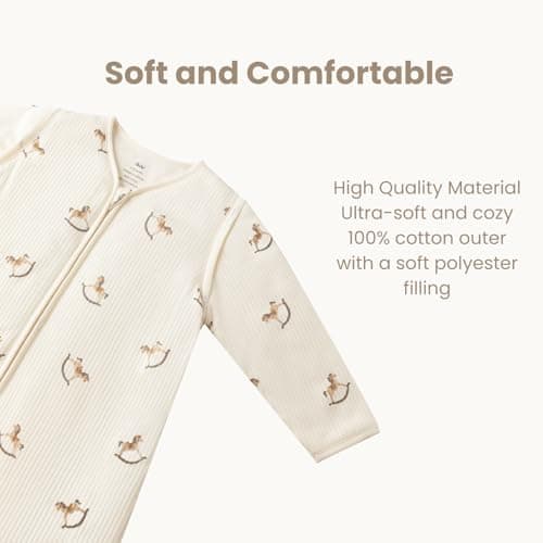 AnZai 2.5 TOG Baby Sleep Sack, Super Warm Quilted Wearable Blanket with Removable Sleeves, Cozy Winter Sleeping Bag for Infants and Toddlers, Two-Way Zipper, 6-18 Months - Thumbnail 4