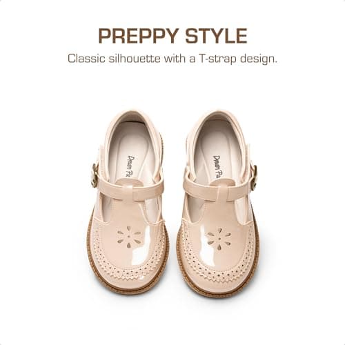 DREAM PAIRS Toddler Little Girl's Mary Jane Dress Shoes - Ballet Flats for Girl School Uniform Shoes,Size 9 Toddler,Nude,KKUMFA2509 - Thumbnail 4