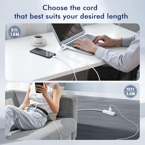 USB C to USB C Cable (6FT, 2Pack),Type-C 60W Woven Fast Charging Cord Long for iPhone 17/16/15 Pro Max Samsung S25 S24 S23 Note 20 MacBook iPad Air，White - Thumbnail 6