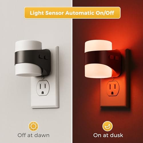 L LOHAS LED Colored Night Lights Plug into Wall, 3 Brightness Level, 1W Low Power Nightlight with Auto On/Off Sensor, Ideal for Living Room, Bathroom, Bedroom, Kids Room, 2 Pack - Thumbnail 3