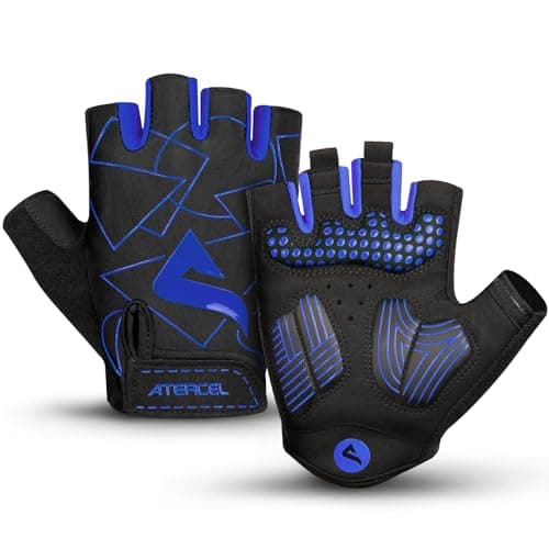 ATERCEL Cycling Gloves, Bike Gloves for Men Women, Bicycle Gloves for Cycling, Workout, Gym, Training, Weight Lifting Outdoor, Dirt Bike, Mountain Bike, and Riding (Blue, Large)