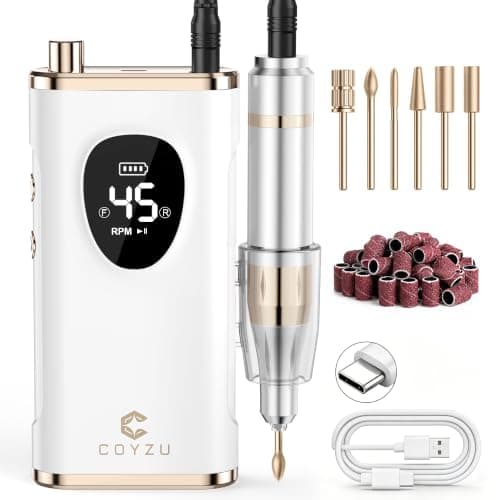 COYZU Professional Electric Nail Drill Rechargeable Nail File with Bits - Image 1