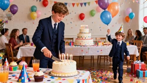 Suit for Boys Blue Tuxedo Slim Formal Sets for Boy 5 Piece Suits Size 12 - Thumbnail 3