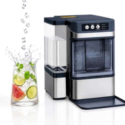 ELECVIVA Nugget Ice Maker 45lbs/Day Self-Cleaning Quiet Compact Countertop