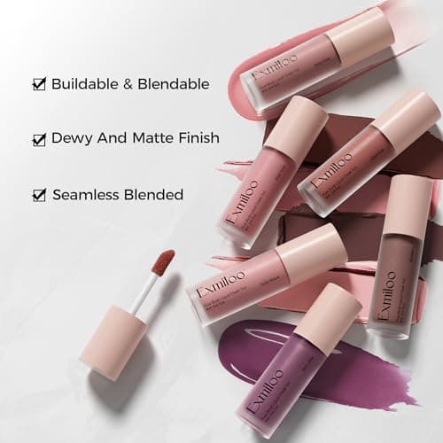 Exmiloo Liquid Blush for Cheeks – Matte Liquid Blush for a Natural Flush，Buildable & Long-Lasting Matte Blush for Everyday Looks, Vegan & Cruelty-Free - Thumbnail 6