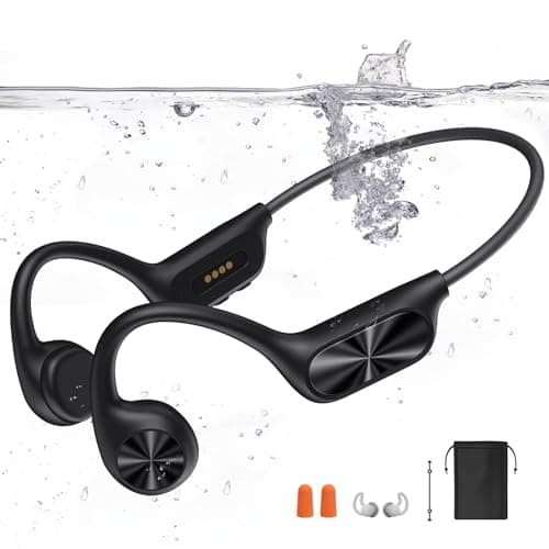 Bone Conduction Headphones for Swimming, IPX8 Waterproof Swimming Headphones with 32GB MP3 Memory and Bluetooth 5.4, Underwater Earbuds Secure Fit Open Ear Sports Headphones for Running, Cycling - Image 1
