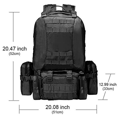CVLIFE Tactical Backpack Military Army Rucksack 60L Large Assault Pack Detachable Molle Bag - Thumbnail 2