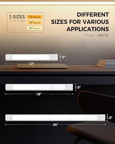 Snyloe 12" Under Cabinet Light Plug-in, 6.5W 500LM, Dimmable (100%/50%), Energy Efficient, 5FT Power Cord and 12" Linking Cord, Lightweight Design, Linkable Up to 30 Units, YT-4101-12 - Thumbnail 2