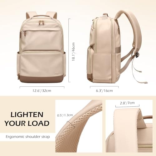 LABOMO Laptop Backpack for Women Men 16 Inch Laptop Bookbag Waterproof Bags Computer Adult Backpacks Business Daily Purse Bag with Laptop Compartment - Thumbnail 5