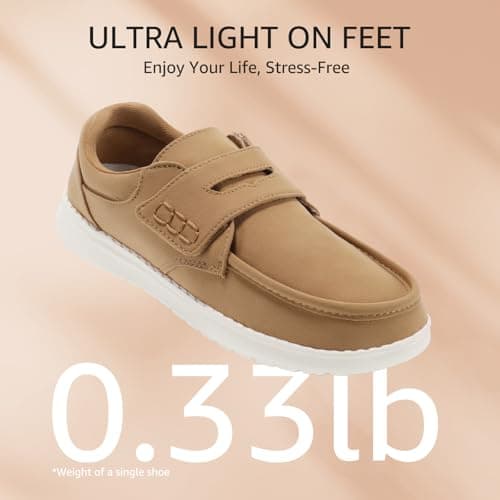 STQ Women’s Wide Loafers & Slip-ons Casual Canvas Sneakers Orthopedic Shoes for Plantar Fasciitis Relief Brown Size 9 - Thumbnail 5
