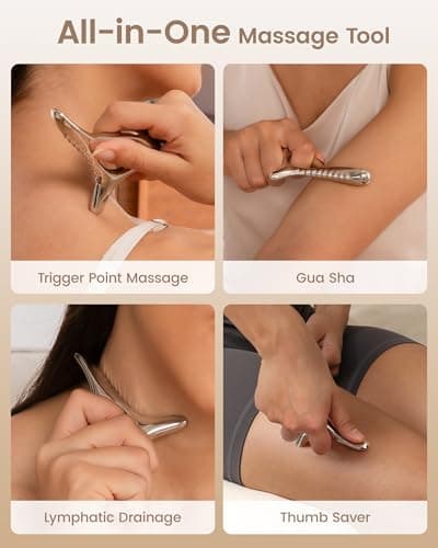 lifechill Trigger Point Massage Tool for Deep Tissue, Muscle Scraper Tool for Fascia Release, Metal Body Gua Sha Tool, Lymphatic Drainage Massager, Thumb Saver,Scar Tissue Massage,Acupressure Tool - Thumbnail 2