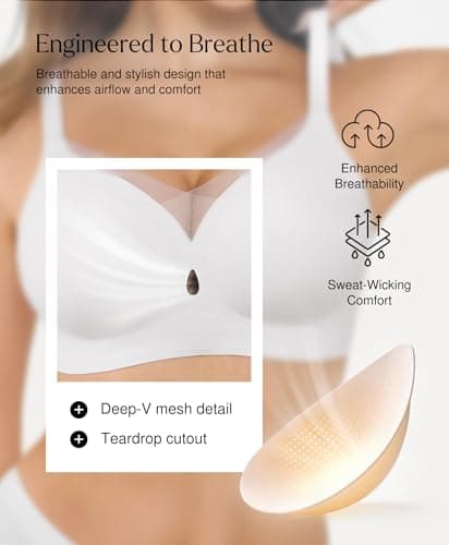 Popilush Jelly Bras for Women Seamless Wireless Comfortable Full Coverage Bralettes No Underwire Push Up Bra White - Thumbnail 4