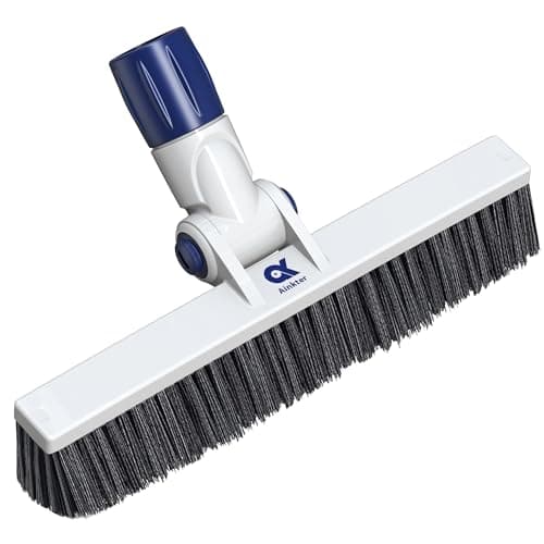 12" Pool Brush Head Cleaning Pool Wall &Waterline Tiles & Steps, Premium PP Bristles Pool Scrub Brushes for Small Inground Pools & Above-Ground Pools Spa Bathroom Hot Tub Fit Standard Pool Pole