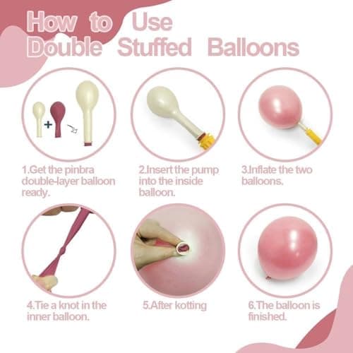 Pink White Balloon Garland Double Stuffed, Pastel Pearl Pink Champagne Gold White Sand Balloon Arch Kit for Mother's Day Birthday Baby Shower Bridal Shower Wedding Party Decorations - Thumbnail 4