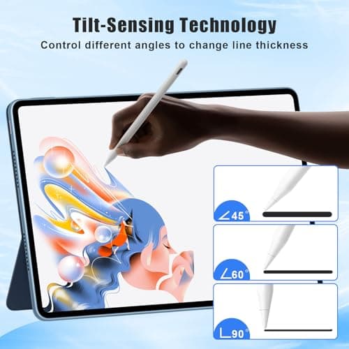 Stylus Pen for iPad with Shortcut, 3X USB C Fast Charge Active Pencil Compatible with Apple iPad (A16) 11/10/9/8/7/6th Generation, Pro 13"/12.9"/11", Air 3/4/5/11/13, Mini (A17 Pro) 7/6/5 Gen White - Thumbnail 6