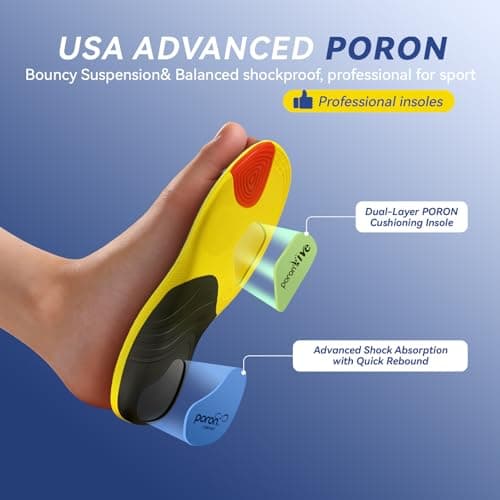 Heavy Duty Support Pain Relief Orthotics - 230+ lbs Plantar Fasciitis Medium Arch Support Inserts for Men Women, Flat Feet Orthotic Insert, Work Boot Shoe Insoles -Shock Absorption with Every Step(L) - Thumbnail 2