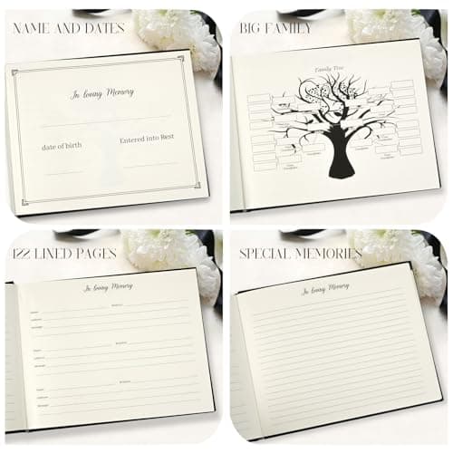 Gatyko Funeral Guest Book for Memorial Service in Loving Memory Funeral Guest Book with MemoryTable Sign & Back Pocket - Guest Sign in Book for Funeral Service (Khaki) - Thumbnail 5
