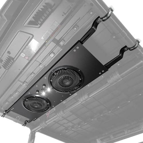 KEMIMOTO UTV Fan, Dual 8" Large Cab Cooling Fan with Variable Speed Dial, 12V Overhead Cooling Fan with Dome Light Compatible with Polaris Ranger, RZR XP 1000 2024+, Can-Am Defender - Image 1