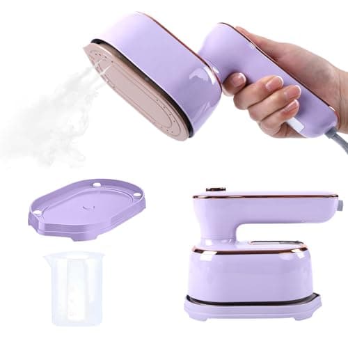 1000W Travel Steamer for Clothes, Portable 2-in-1 Handheld Steamer & Iron, 20s Fast Heat-Up, Sharp-Corner Detail Panel, Foldable 180° Handle, Compact for Home & Travel (Grape Purple)