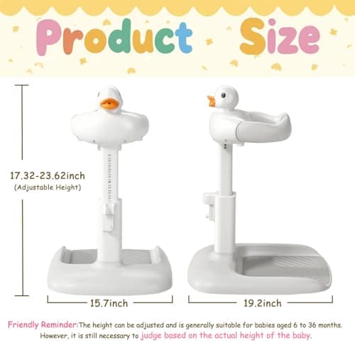 Gakfawd Baby Shower Stand with Anti-slip Base, Adjustable Child Stand for Shower Infant Bath Support Stand Bath Stand for Toddlers 6-36 Months (Grey) - Thumbnail 2