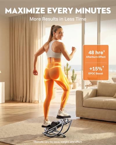 Low-Impact Rocking Steppers for Exercise at Home with Digital Display & Resistance Bands and Non-Slip Mat Equipment for Seniors & Beginners,Full Body Workout - Thumbnail 5