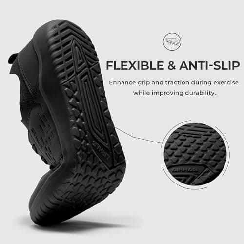 AIRHAS Mens Barefoot Shoes with Wide Toe Box Gym Workout Sneakers for Men Zero Drop Cross Training Shoes(Black,9.0) - Thumbnail 5