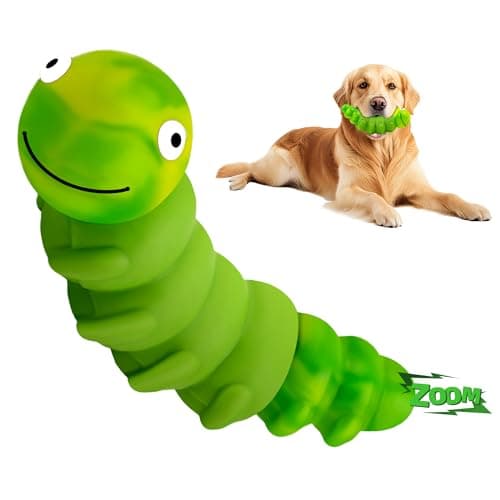 FurtasticFinds Indestructible Dog Toys for Aggressive Chewers, Tough Chew Proof Toy for Large Dogs, Squeaky Rubber Chew Toy with Beef Flavor for Boredom & Anxiety Relief (Green)
