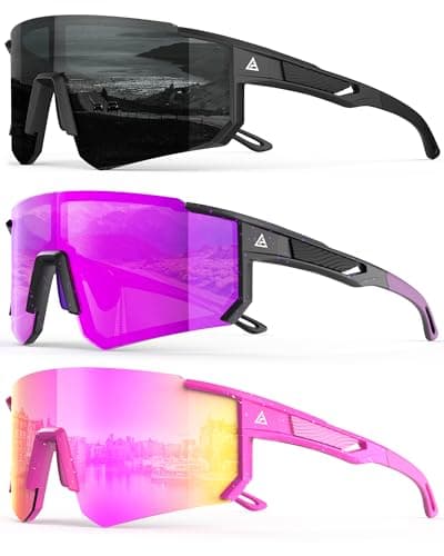 QALLY Polarized Sports Sunglasses for Men Women, UV400 Protection Mens Sunglasses Wrap Around Sun Glasses for Cycling Running - Image 1