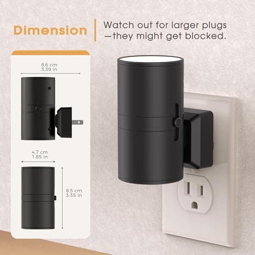 Briignite Night Lights Plug into Wall, 1 Pack 11-Color Changing Night Light with 1 Remote Control, 3000K+6000K+RGB LED Nightlight for Kids with Light Sensor, 0-100 LM Adjustable for Bedroom, Stairway - Thumbnail 4