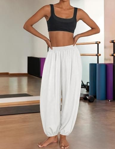 ZESICA Women's High Waisted Wide Leg Palazzo Pants 2026 Summer Lounge Pant Beach Travel Vacation Trousers Outfits White Meidum - Thumbnail 3