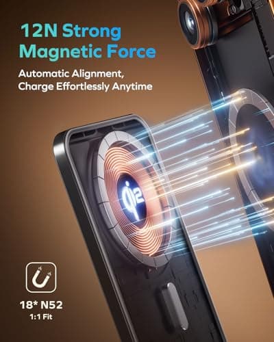 MOMAX Q.PASS Magnetic Power Bank Fast Charging Qi2 Certified 15W, 5000mAh 0.37" Slim Portable Charger Wireless for Magsafe Battery Pack iPhone Air/17/16/15/14/13/12,Samsung Galaxy,Google Pixel,Android - Thumbnail 6