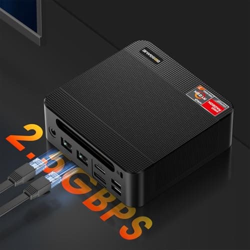 BOSGAME P4 Ultra Mini PC Ryzen 7 7730U(Over 7735U/7430U), 16GB RAM 1TB NVMe SSD Mini Computers, Dual 2.5G LAN, Wi-Fi 6E, BT5.2, 4K Triple Display HDMI | DP | Type-C, Home Office Business - Thumbnail 5