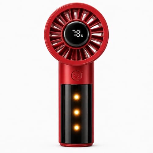 Portable Handheld Fan with Night Light, 2-in-1 Mini Turbo Cooling Fan, 5 Speeds, Digital Battery Display, USB-C Rechargeable 2000mAh, Quiet Personal Cooler for Travel, Office, Bedside, Nursery - Image 1