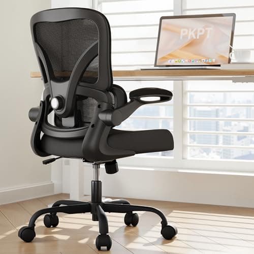 PKPT Mesh Office Chair, 330LBS Ergonomic Comfy Desk Chair with Adjustable Lumbar Support, Executive Computer Chairs for Home Office, Black - Image 1