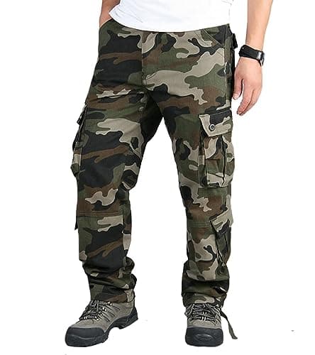 BAYAMO Mens Camo Cargo Pants Military Fatigue BDU Pant Hunting Combat Work Hiking Casual Pants with 8 Pockets (Camo Green,38) - Image 1