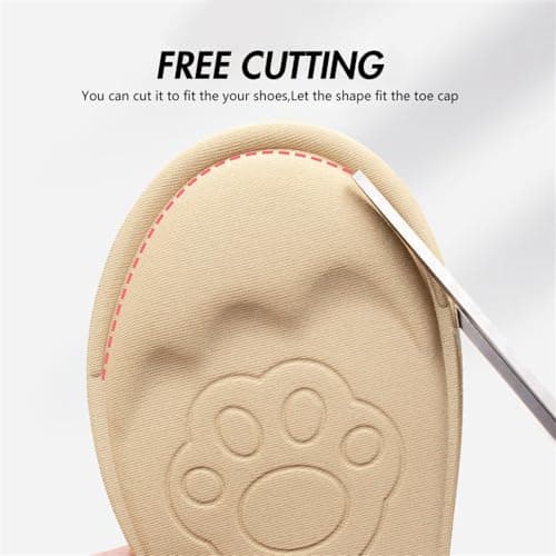 XINIFOOT 4 Pairs Ball of Foot Cushion Pads, Insoles for Heels Self Adhesive Pads, Anti-Slip Forefoot Cushion Pads, Adjustable Toe Filler Inserts Front Insoles, High Heels Shoes Inserts（Black + Skin） - Thumbnail 6
