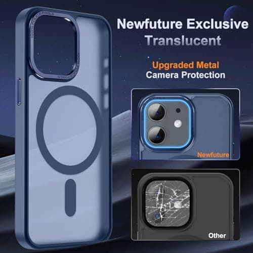 Newfuture Designed for iPhone 11 Case with Strong Magnetic [13 FT Military Drop Protection] [Compatible with Magsafe] Slim Translucent Matte Shockproof with Anti-Fingerprint Phone Case, Navy Blue - Thumbnail 4