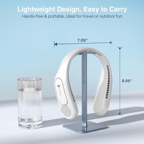 Hotsales Neck Fan, Hands Free Bladeless Neck Fans Portable Rechargeable, 6000 mAh Battery Operated Wearable Personal Fan, Cooling Neck Fan, 3 Speeds, USB Fan Gifts for Men, Women, Travel, Outdoor - Thumbnail 6
