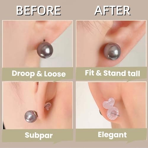 Earring Backs for Heavy Earring Support Backs 30Pcs +4Pcs Ear Studs Round Sliver and Rubber Earring Lifters for Droopy Ears Clear Earring Backs Replacements for Jewelry Bullet Earrings Back for Studs - Thumbnail 6