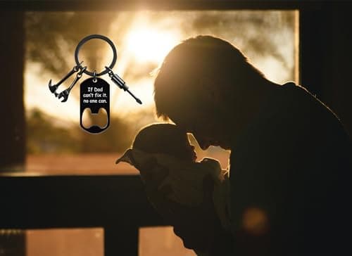 Ediseng Personalized Fathers Day Dad Gifts from Daughter/Son/Wife,Cool Keychain for Men,Funny Keychain for Dad - Thumbnail 2