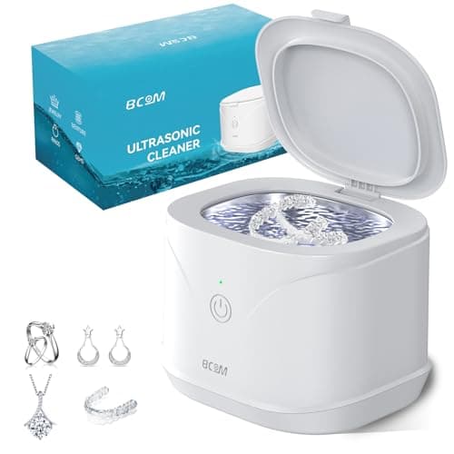 BCOM Ultrasonic Retainer Cleaner, Retainer Cleaner Machine 46kHz, Professional Portable Ultrasonic Jewelry Cleaner for Dental Retainer Pod, Mouth Guard, Watch, Ring, Jewelry,Valentines Day Gift - Image 1