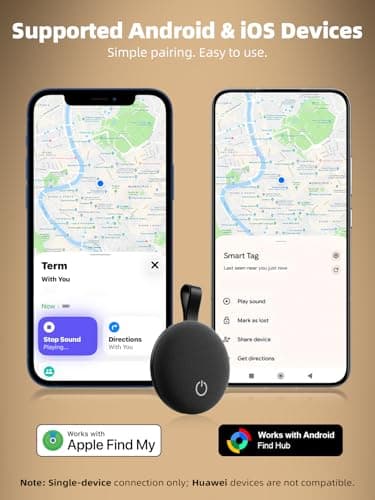 Xiauma Air Tracker Smart Tags iOS & Android, Bluetooth Key Finder Locator with Sound, IP65 Waterproof Tracking Device, Replaceable Battery Item Finder for Luggage, Keys, Wallets, Pets, Backpack - Thumbnail 2