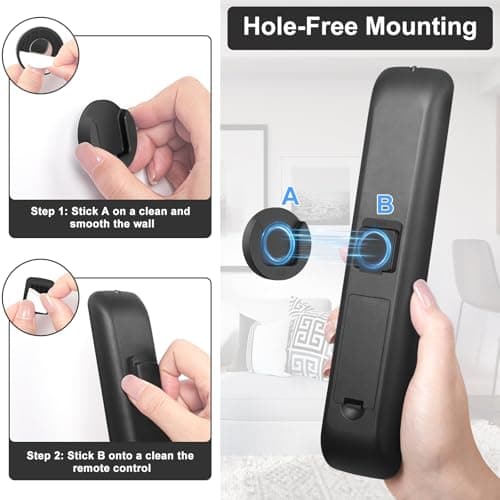 YYILIS Magnetic Remote Control Holder Wall Mount, 4 Pack TV Remote Control Holder for Fan/Air Conditioner, Self-Adhesive Bedside Caddy for TV Backside/Bedroom/Office/RV Home Organizer Storage(Black) - Thumbnail 6